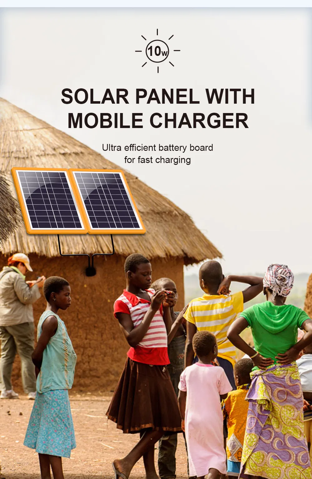 10W Sistema Solar de Iluminación Solar para Áreas Rurales