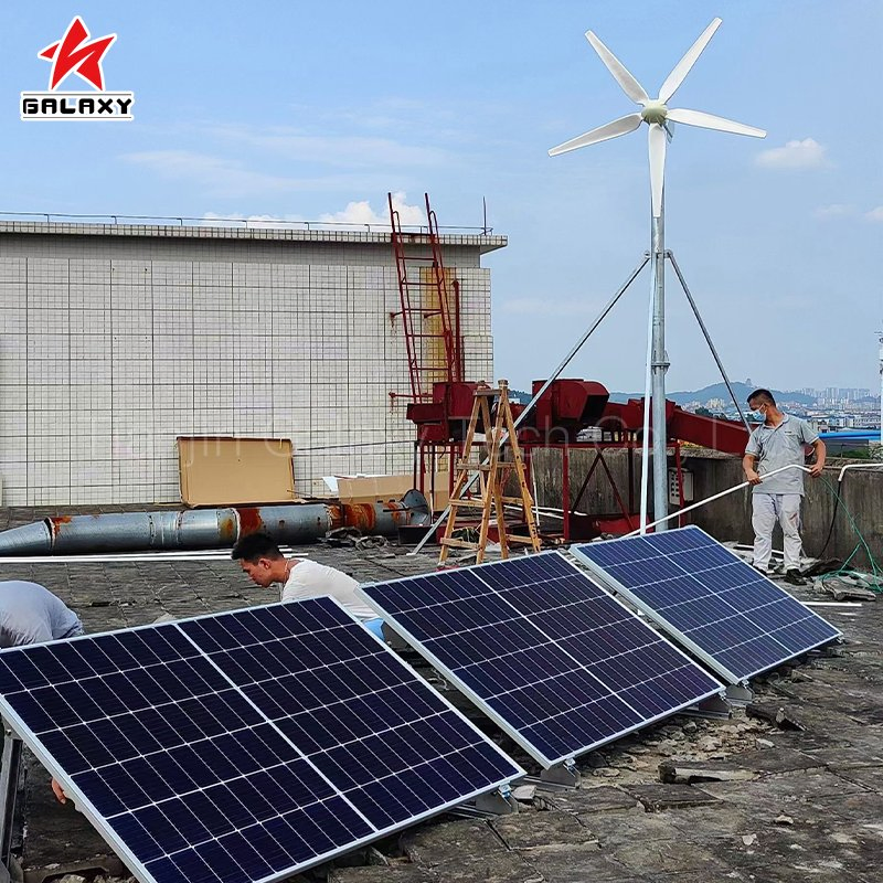 Venta Caliente 24kw Sistema Híbrido de Carga Eólica y Solar para Barcos Marinos, Camping, Cabañas y Aplicaciones de Respaldo de Emergencia Sistema Híbrido Eólico y Solar