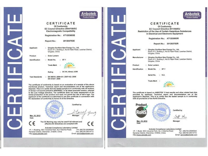 Certificación del Sistema de Energía Solar