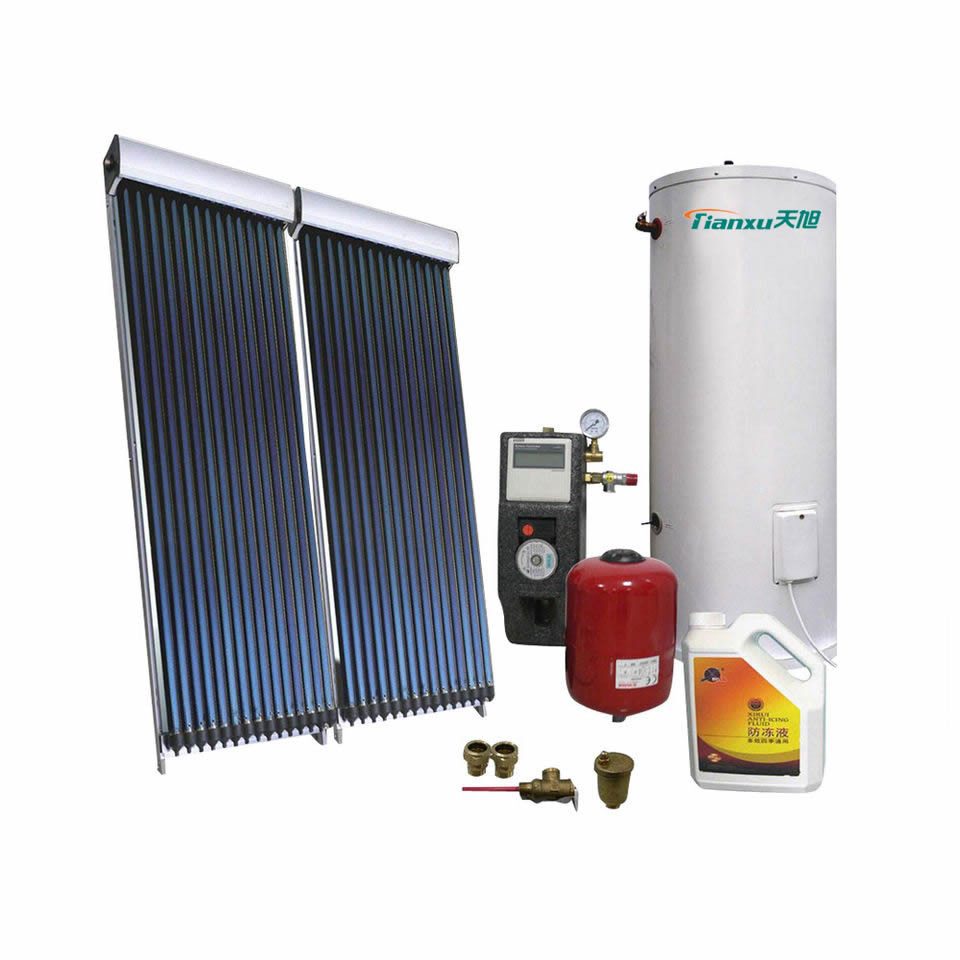 Sistema de calefacción por bombeo de agua caliente con colector solar indirecto fácil de instalar