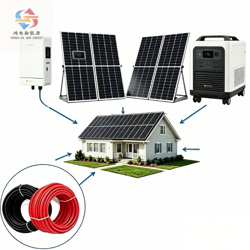 Sistema de energía solar moderno que incluye todos los accesorios para cabaña de retiro fuera de la red