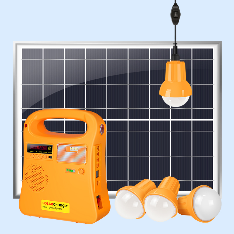 Sistema de Energía Solar Portátil 20W para Áreas Fuera de la Red Kit Solar para el Hogar con Radio FM