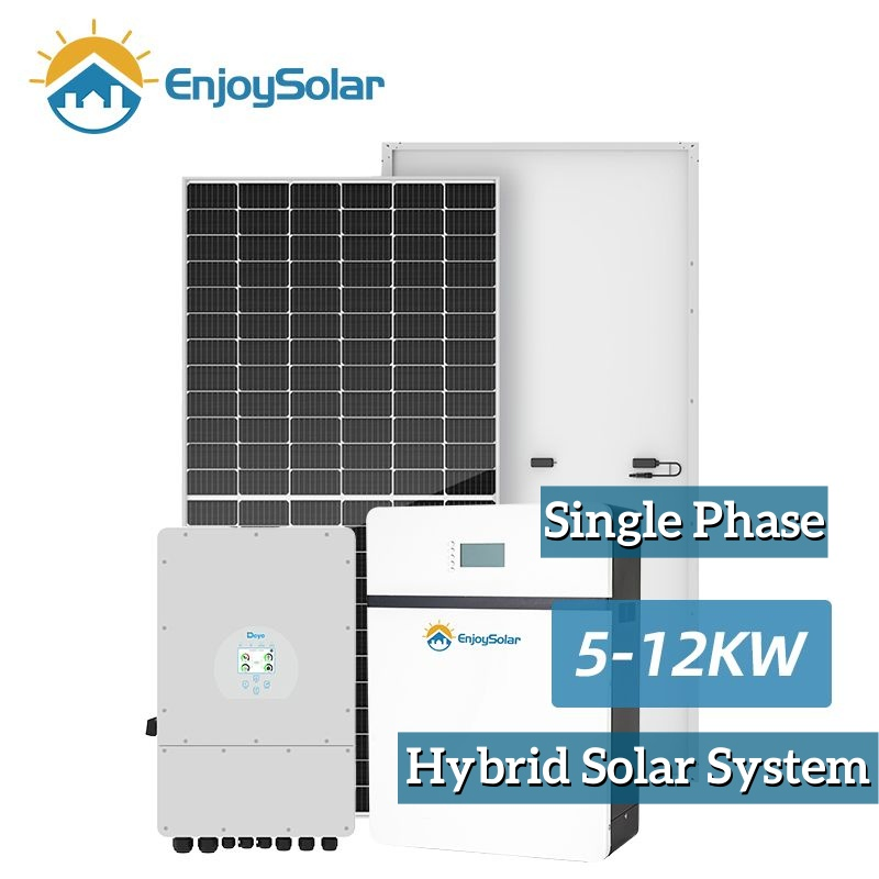 10kw 12kw 15kw Kit completo de sistema de energía solar híbrido para sistema de energía solar residencial proyecto en casa