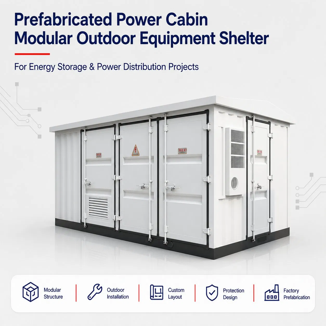 Cabina Prefabricada Fotovoltaica Totalmente Personalizada, Solución Personalizada para el Exterior e Interior de Planta Solar