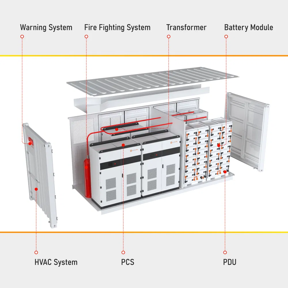Sistema de Almacenamiento de Energía Solar Híbrido Off Grid Sunark 215kwh 1MW Todo en Uno para Uso Industrial Stock de la UE