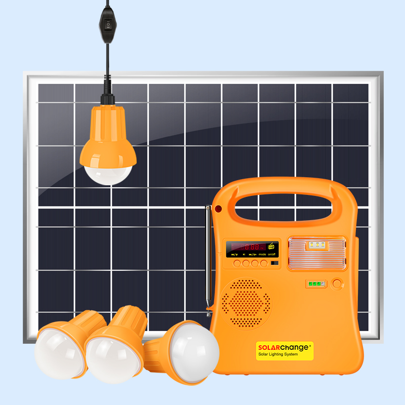 Sistema de Energía Solar Portátil 20W para Áreas Fuera de la Red Kit Solar para el Hogar con Radio FM