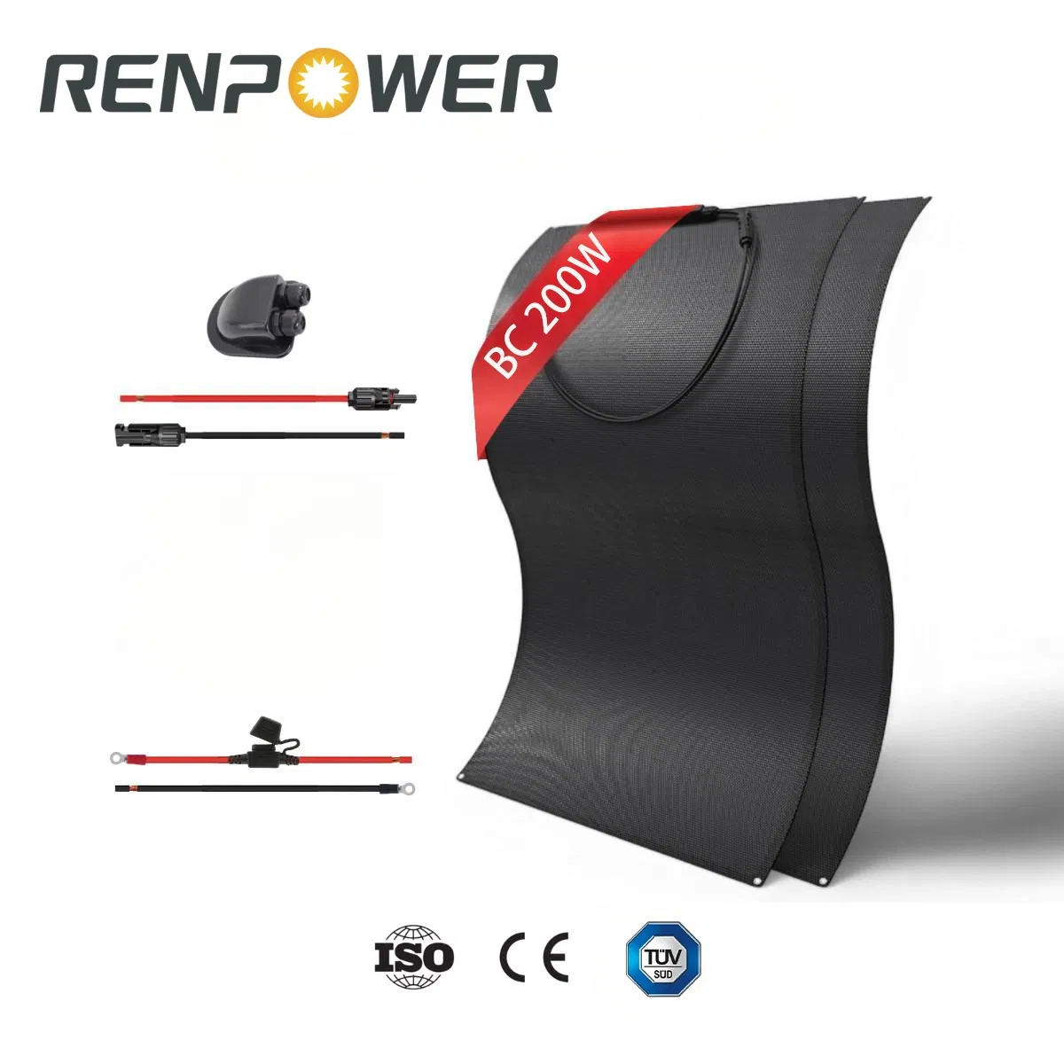 100watt Kit de panel solar flexible Bc para off-Grid/Home/RV/Boat/12V-Battery/Uneven superficie