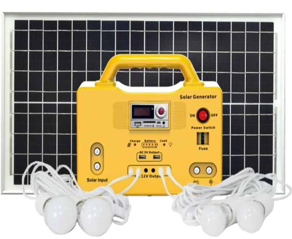 Kit solar off-grid completo 10W-50W con accesorios, bombillas LED incluidas