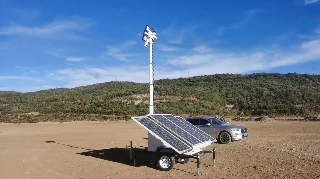 Sistema de Almacenamiento de Energía Solar Remolcable 5000W Inversor 60kwh Capacidad para Áreas Remotas