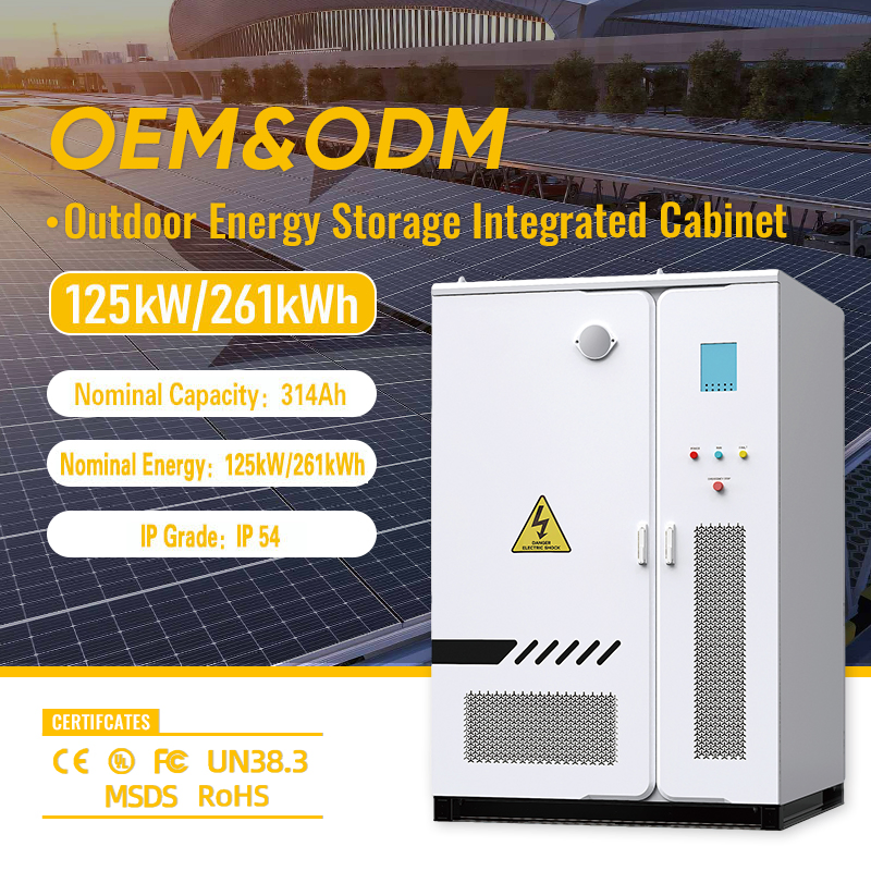 Sistema Solar Comercial de Energía Caja de Armario Ess con 261kwh Paquete de Baterías de Iones de Litio Conexión Fuera de la Red Sistema de Almacenamiento de Energía