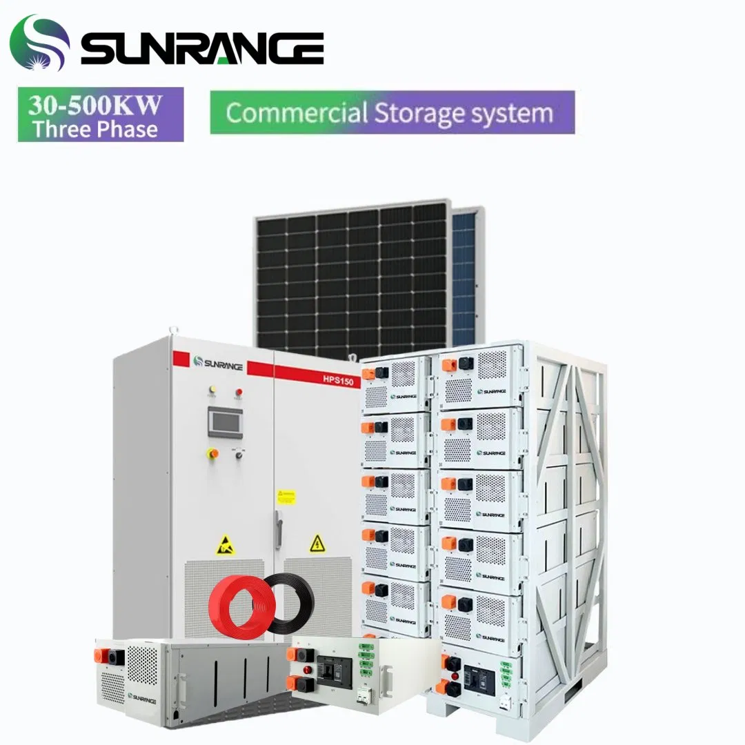Sistema de Energía Solar 500kw 1MW Sistema de Panel Solar de Litio para Exterior Inversor Híbrido de Energía Eólica Planta de Energía Microgrid LiFePO4 Sistema Solar Industrial de Ion de Litio