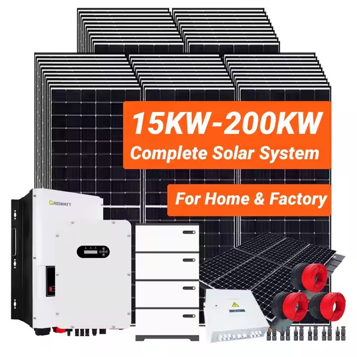 Sistema de energía solar fuera de la red de 5kw 10kw 15kw Kit montado en la pared 20kw 25kw 30kw Sistema de almacenamiento de energía solar para el hogar de litio