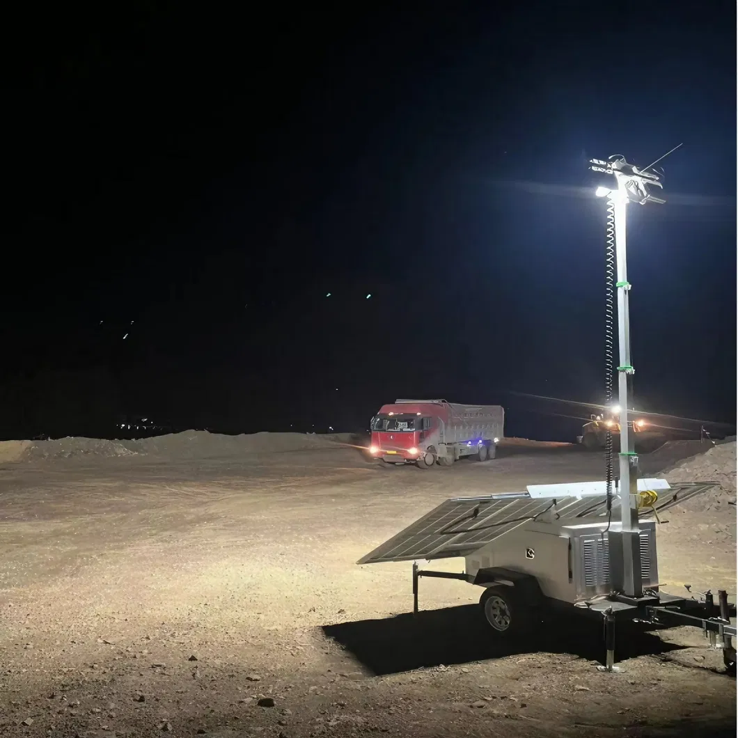 Sistema de Almacenamiento de Energía Solar Remolcable 5000W Inversor 60kwh Capacidad para Áreas Remotas