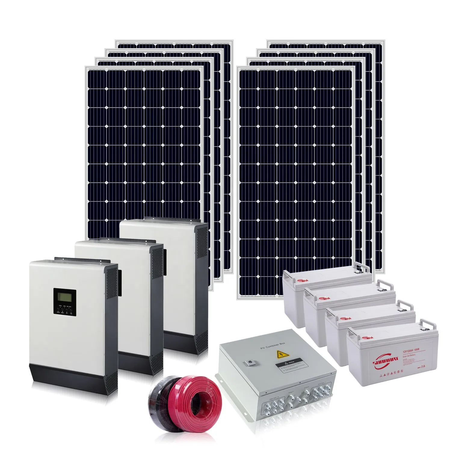 5-15kw Sistema de Almacenamiento Solar Fotovoltaico Residencial, Compatible con Off-Grid/on-Grid para 24/7 Suministro de Energía