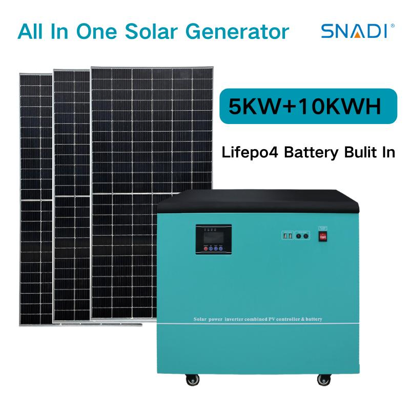 Sistema de Almacenamiento de Energía Solar Portátil Completo 5kw 10kwh LiFePO4 Fuera de la Red para el Hogar