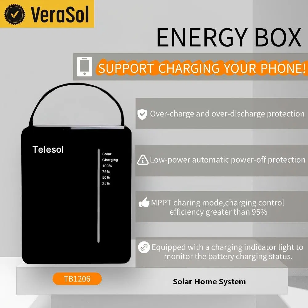 Sistema de Luz Solar Portátil para el Hogar con 4 Bombillas para Áreas Fuera de la Red