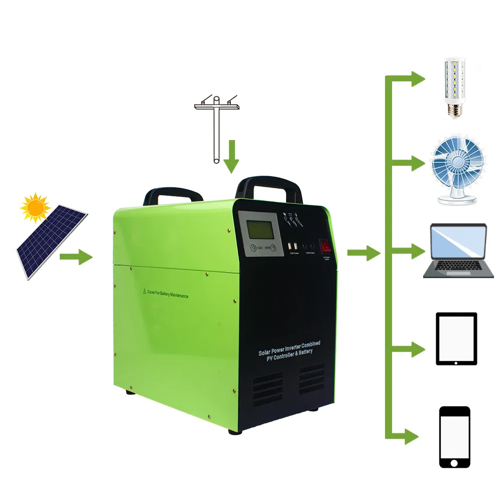 500W Sistema de Energía Solar Portátil Fuera de la Red con 100ah Batería