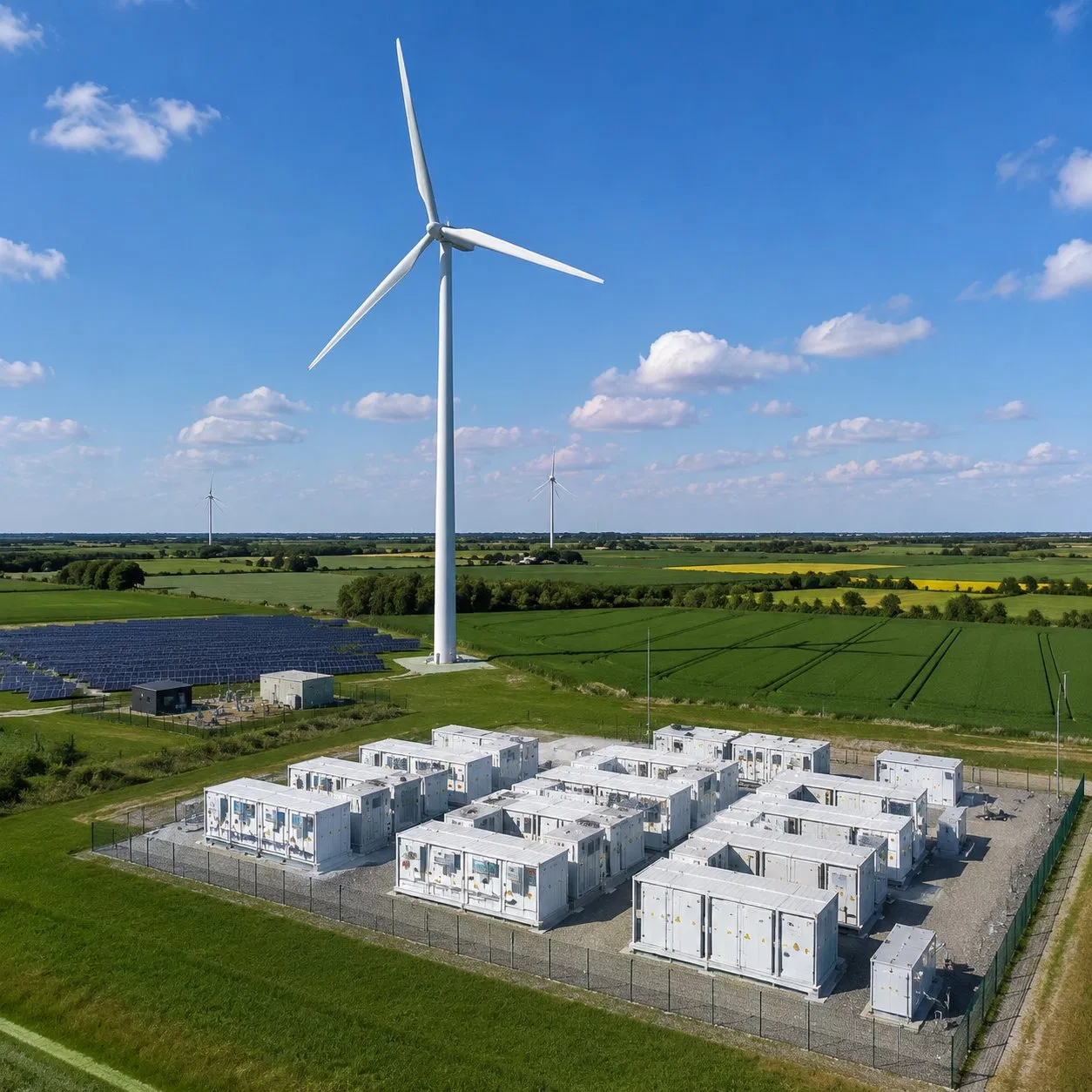 1MW-10MW Sistema de Almacenamiento de Energía con Baterías de Viento y Solar Integrado Fuera de la Red para Granjas, Minería y Áreas Remotas