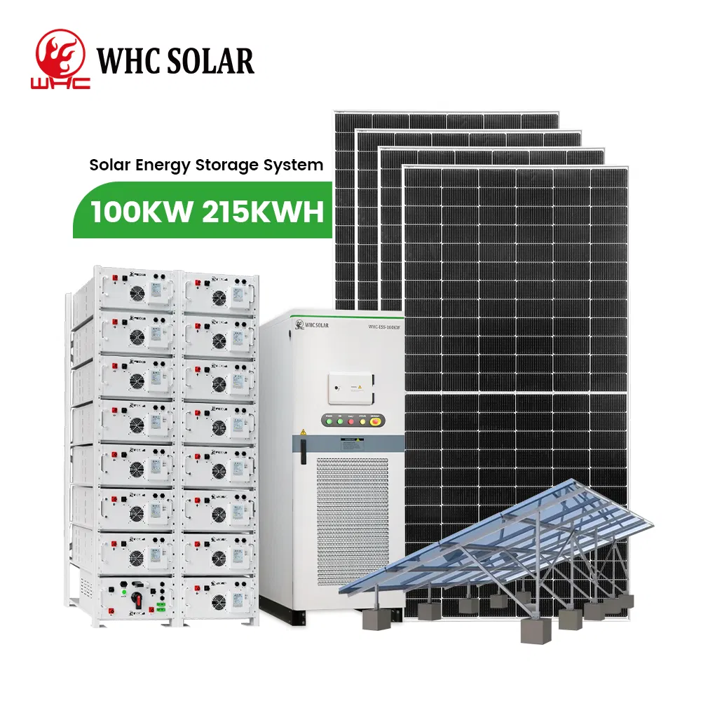Sistema de energía solar off-grid de 100KW WHC, contenedor de almacenamiento de energía solar de 215Kwh para uso industrial