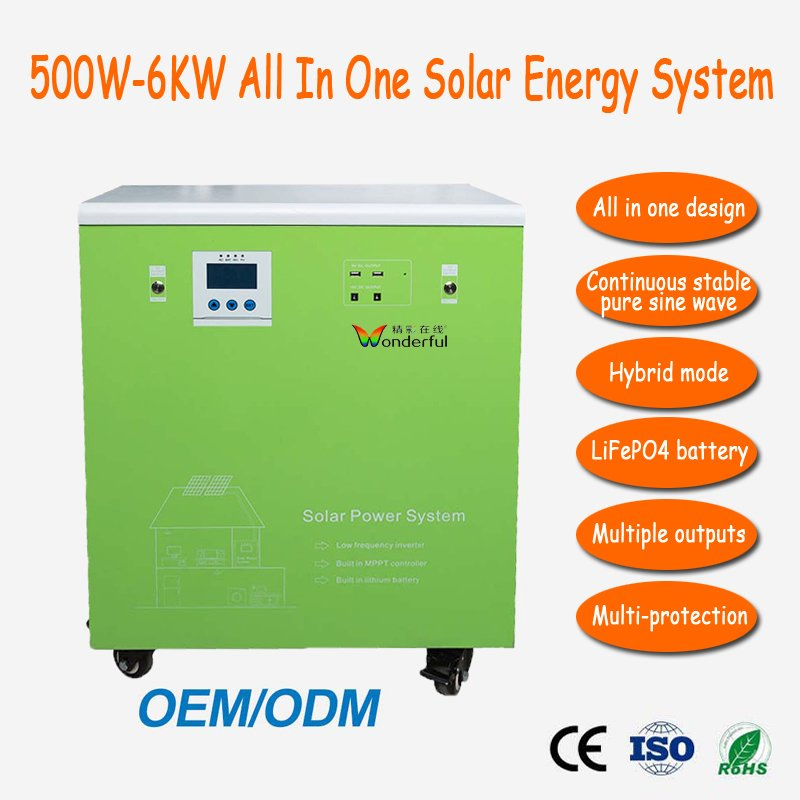 Sistema de energía solar fuera de la red, sistema híbrido de energía solar, estación de energía de emergencia