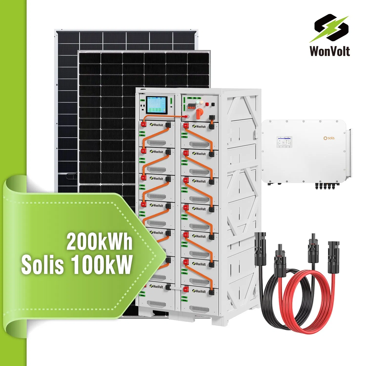 Solis 100kw 200kwh sistema de almacenamiento de energía solar capaz de funcionar fuera de la red para áreas remotas