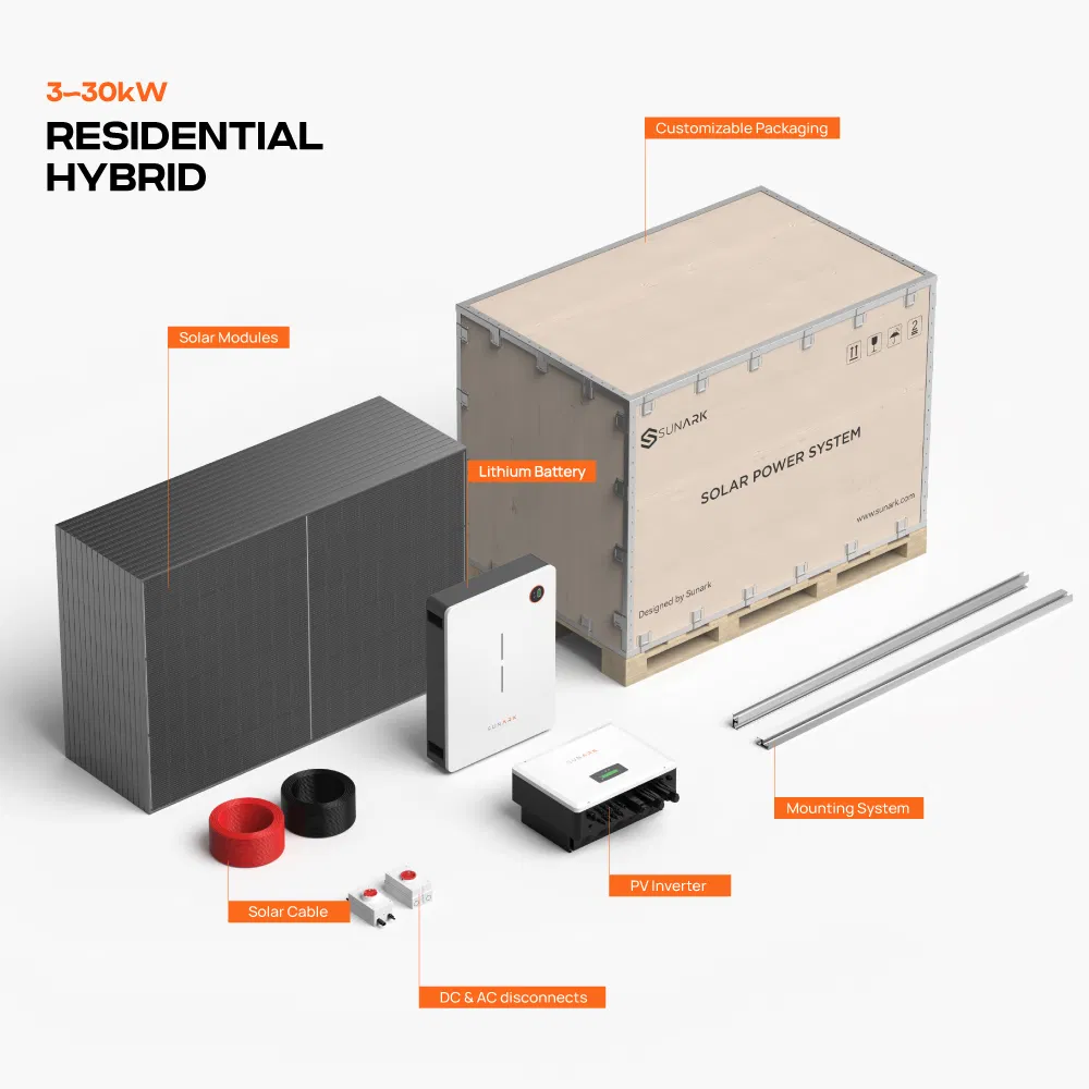 Sistema de Energía Solar Híbrido Sunark 10kw Fuera de la Red 5kw 20kw 30kw Kit Solar Completo para el Hogar 15kw