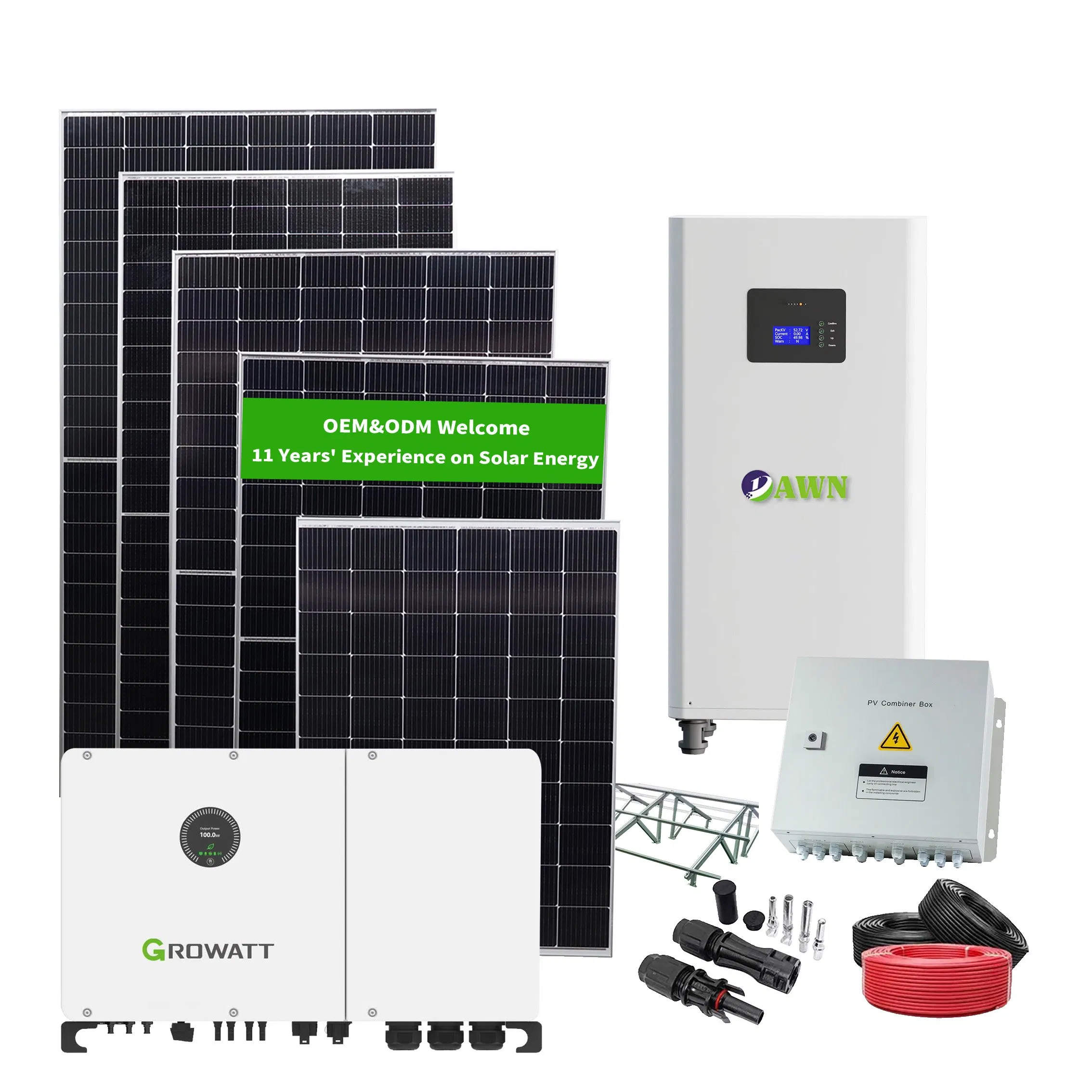 25kVA Hybrid Solar Power System with Photovoltaic Modules and Home Battery Backup System