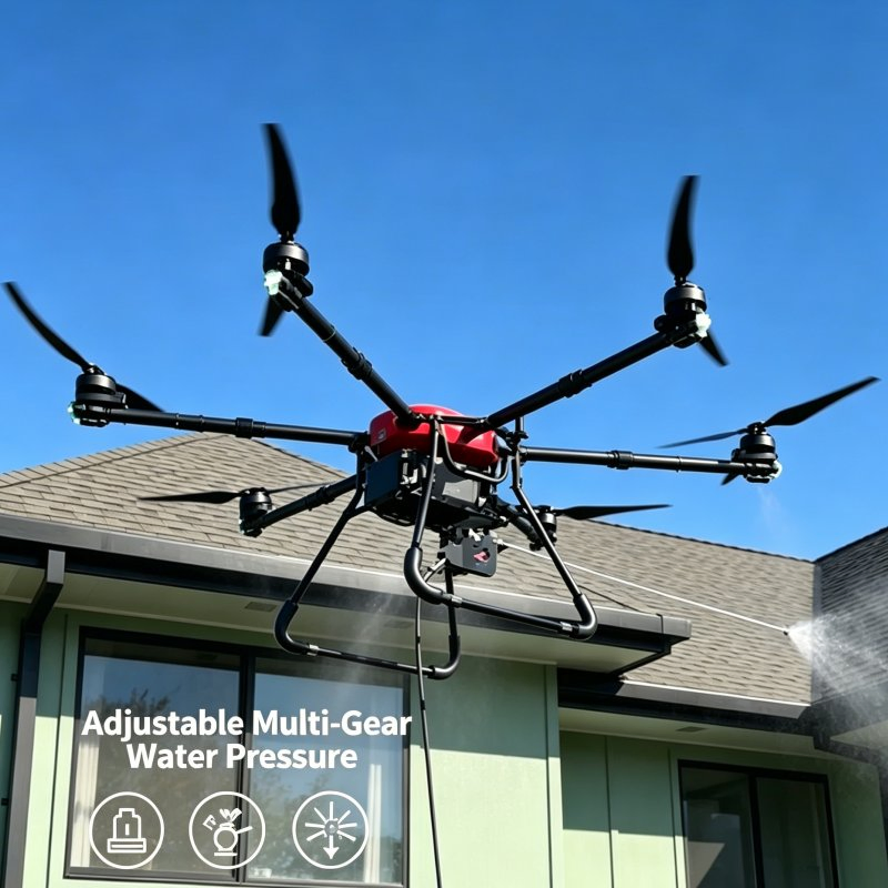 Dron autónomo de limpieza a gran altitud con sistema de radar anticolisión