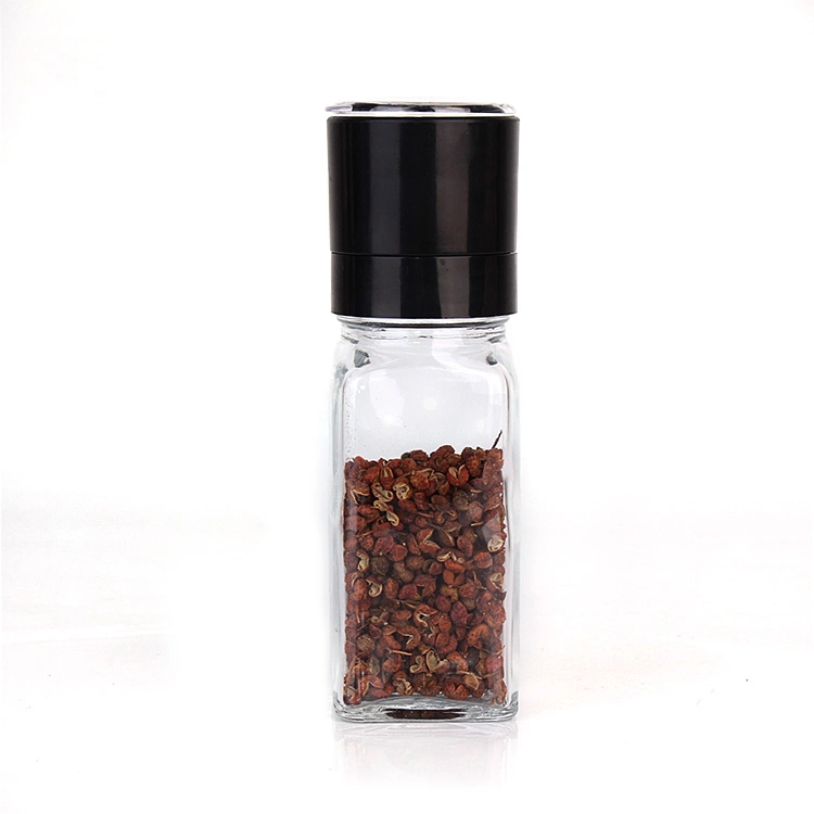 دليل المطبخ 4oz 120ml مطحنة توابل قابلة لإعادة التعبئة مع ضبط خشونة الملح والفلفل