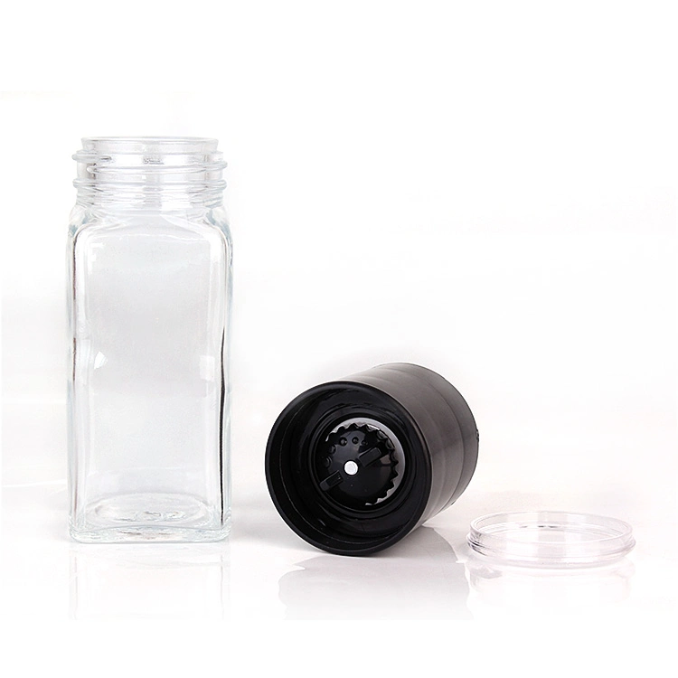دليل المطبخ 4oz 120ml مطحنة توابل قابلة لإعادة التعبئة مع ضبط خشونة الملح والفلفل