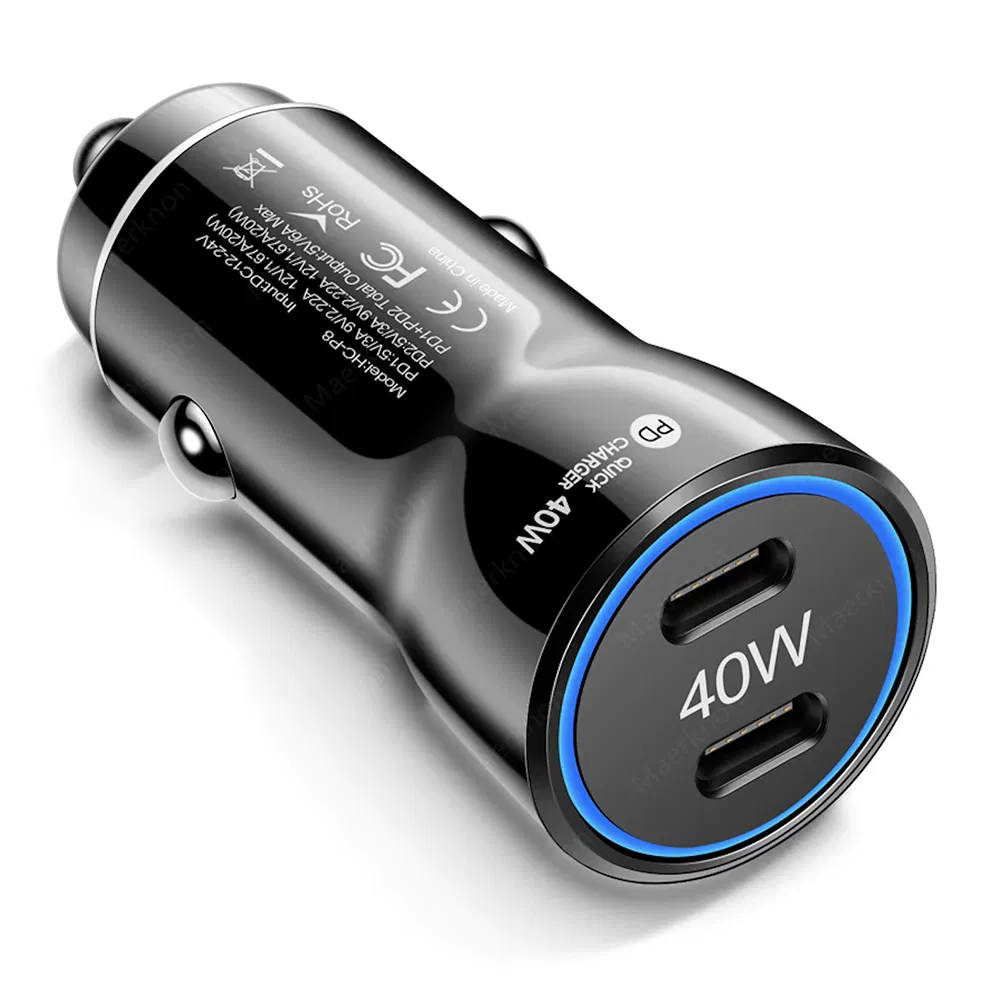 شاحن سيارة سريع ثنائي منفذ USB عالمي للهواتف AI-MICH PD40W