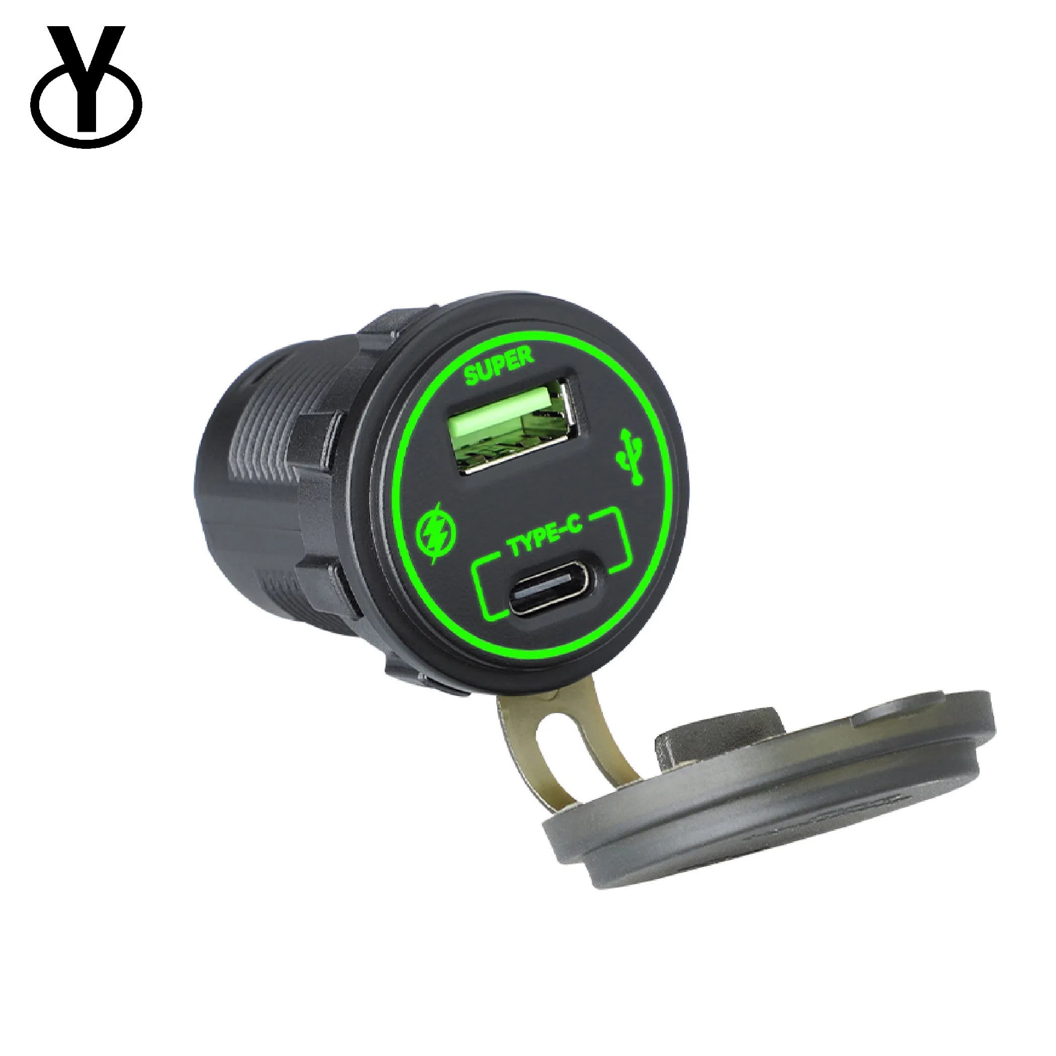 أسطول النقل طاقة USB 12V منفذ مزدوج نوع C و USB a مع حماية الدائرة