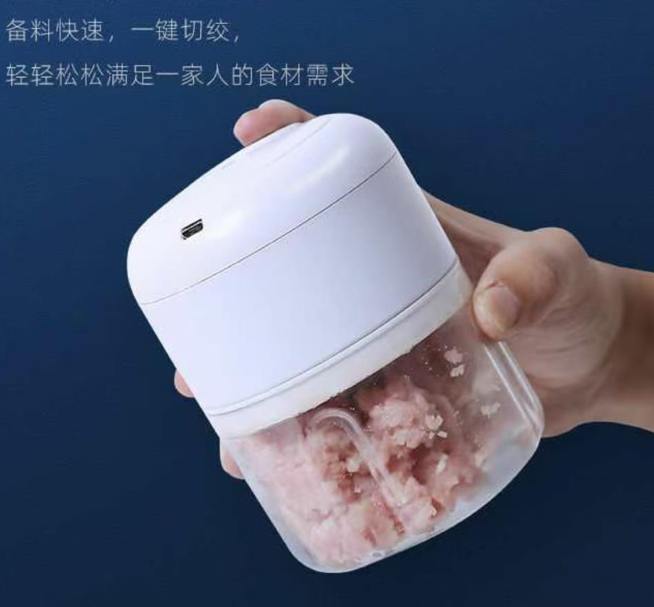 مطحنة كهربائية صغيرة للطعام لاسلكية قابلة للشحن عبر USB، مطحنة صغيرة، آلة طحن صغيرة، مطحنة فواكه وثوم وفلفل حار، مطحنة لحم كهربائية
