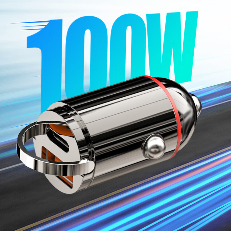 شاحن سيارة سريع الشحن بمنافذ مزدوجة 100W USB 12V مع ولاعة سجائر OEM