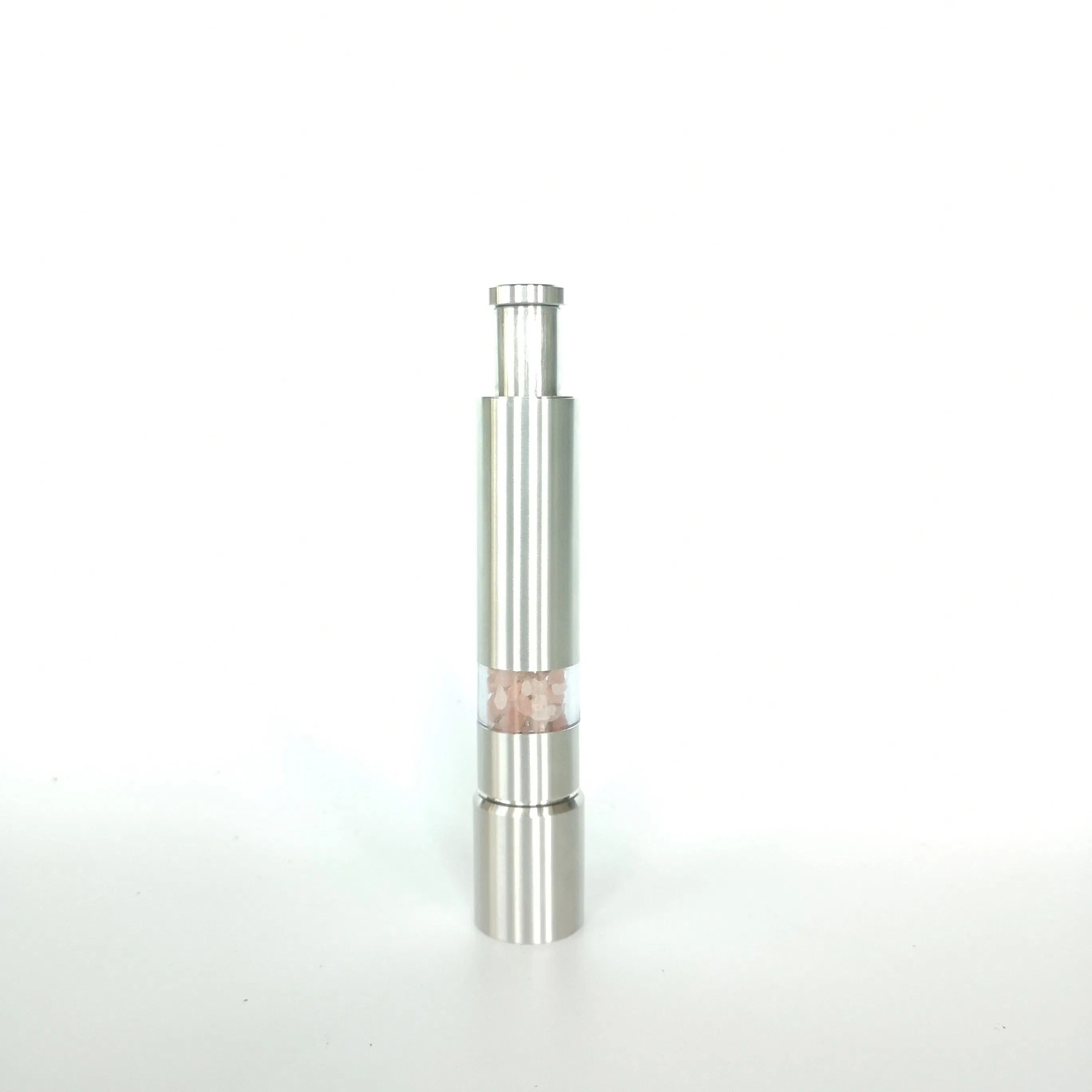 Mini Thumb Operated Stainless Steel Salt and Pepper Grinder Spice Mill Set