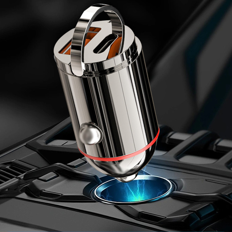 شاحن سيارة سريع الشحن بمنافذ مزدوجة 100W USB 12V مع ولاعة سجائر OEM