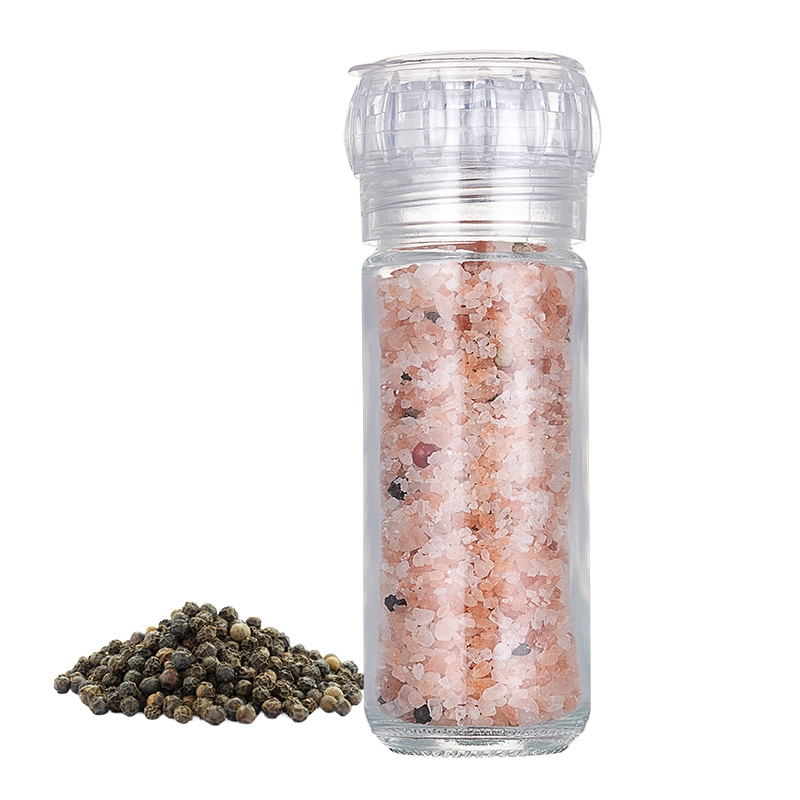 مطحنة توابل يدوية من البلاستيك لطحن الفلفل والملح مع 60ml 80ml 100ml زجاجات مخصصة