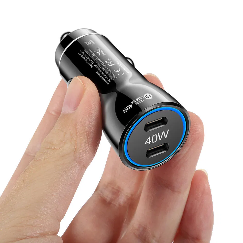 شاحن سيارة سريع ثنائي منفذ USB عالمي للهواتف AI-MICH PD40W