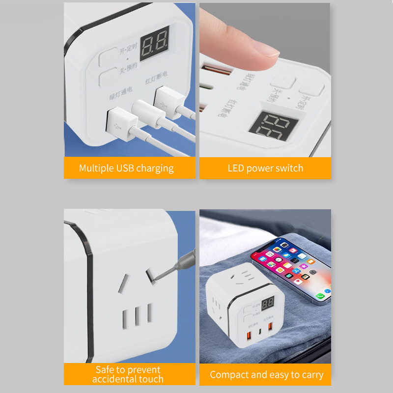 منافذ متعددة لمقابس متعددة مزود طاقة منفذ شحن سريع USB