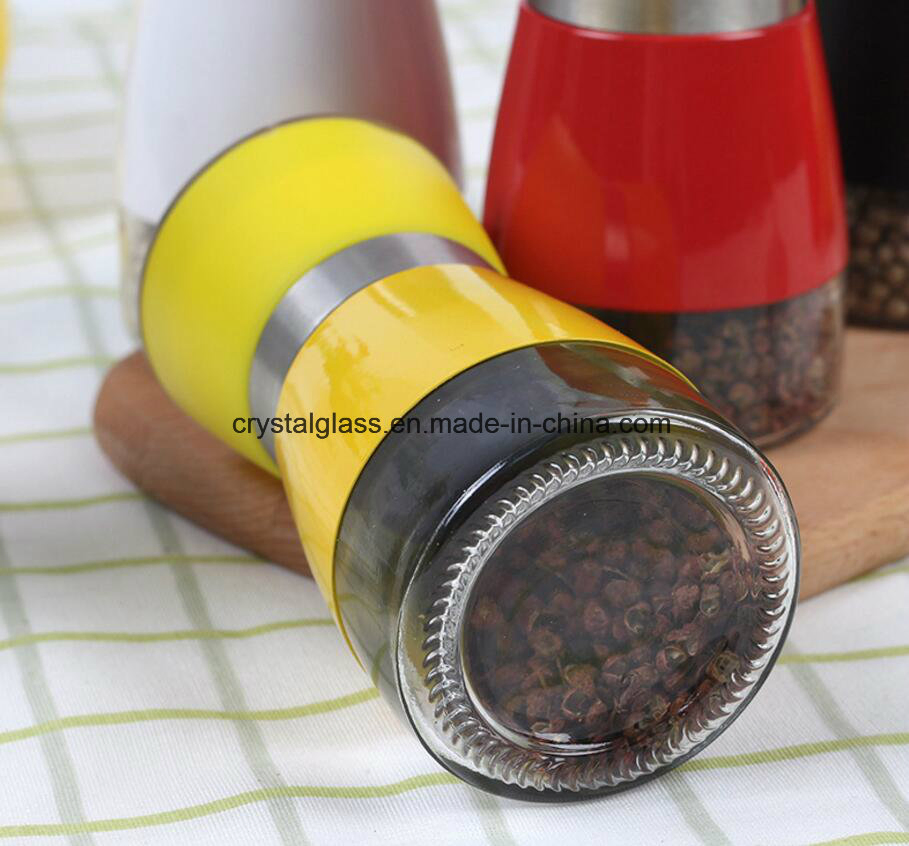 وعاء زجاجي لطحن الفلفل الحار والأعشاب واهتزاز التوابل 150ml