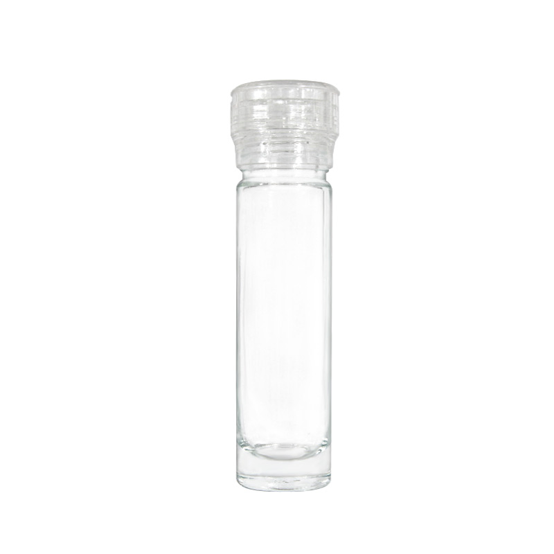 سعر المصنع مجموعة مطحنة توابل زجاجية يدوية لطحن الملح والفلفل 100ml مطحنة فلفل زجاجية فاخرة مع غطاء من البولي بروبيلين والسيراميك