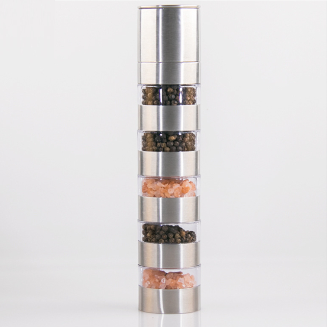 5 in 1 Multi-Functional Stainless Steel Manual Salt and Pepper Grinder Premium Mills