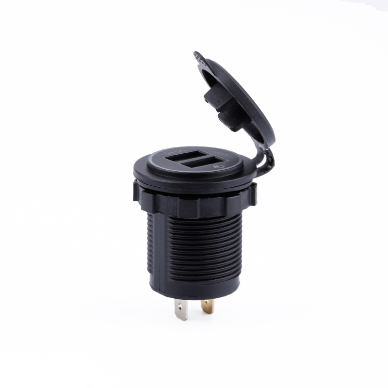 2.1A 5V شاحن USB تلقائي 12V تركيب لوحة مزدوجة USB 1A جهاز شحن 2 منافذ USB لـ 12/24V