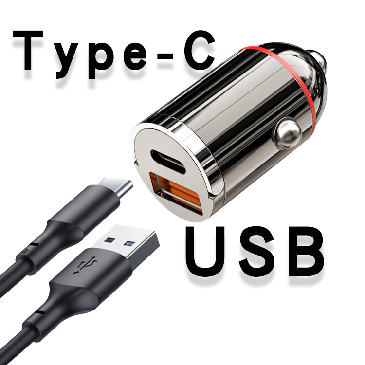 شاحن سيارة سريع الشحن بمنافذ مزدوجة 100W USB 12V مع ولاعة سجائر OEM