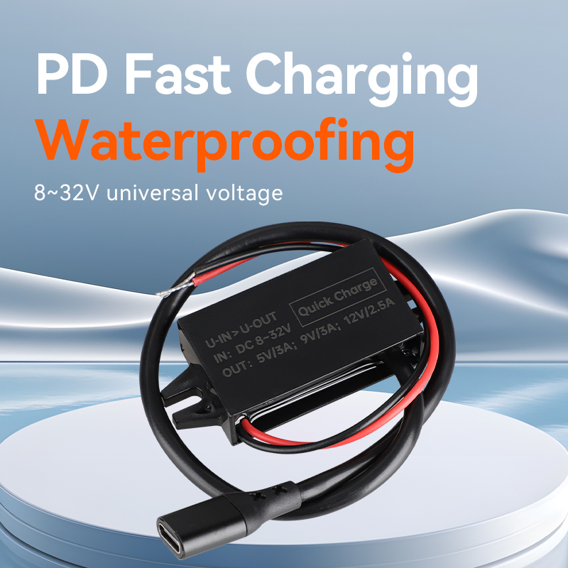 8-32V 30W مخرج مقاوم للماء منفذ USB C وحدة محول DC خطوة خافض