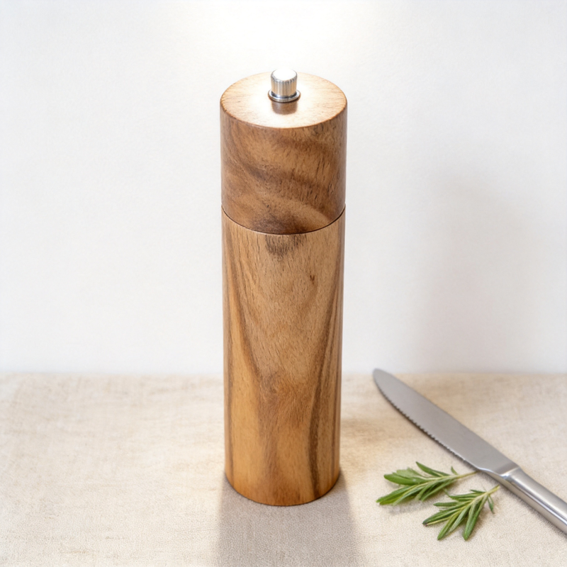 Produto em alta: Moedor de temperos de madeira maciça recarregável para sal e pimenta, ferramenta de cozinha para chefs em casa