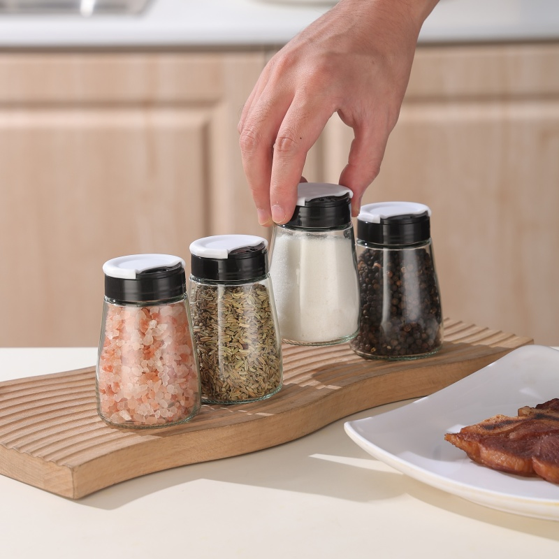 Moedor de Especiarias de Vidro para Cozinha Refilável para Sal e Pimenta