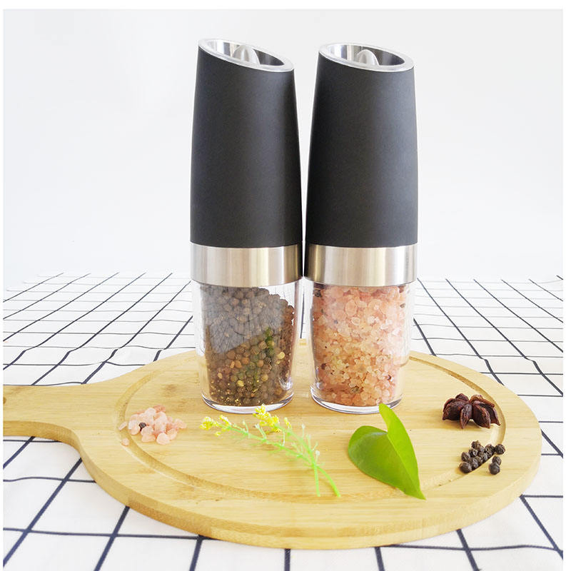 Conjunto de Moedores de Sal e Pimenta Elétricos Operados por Bateria com Luz LED para Cozinha