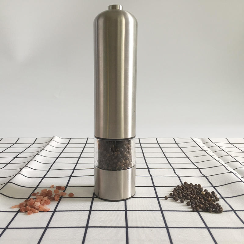 Conjunto de Moedor de Sal e Pimenta Elétrico Automático em Aço Inoxidável com Bateria de 2