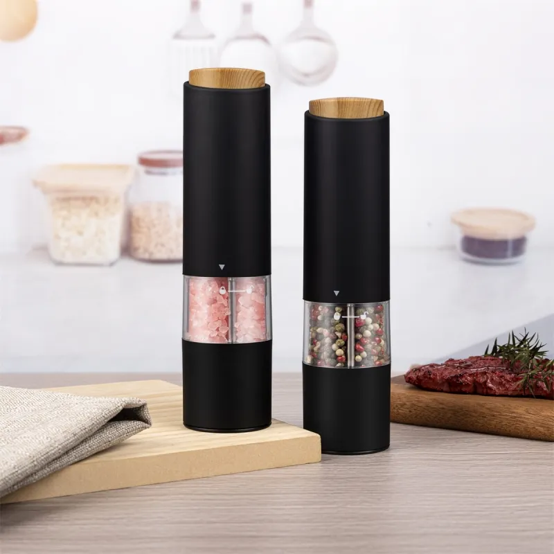 Operação com uma mão 2 Conjunto de moedores elétricos de sal e pimenta recarregáveis por USB automáticos com 110ml grande capacidade